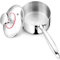 Joyfair 16cm Saucepan, 1.9 Litre Tri-Ply Stainless Steel Sauce Pan with Glass Lid, Milk Pan/Sauce Pot Cookware for Induction Gas Halogen Oven Electric Ceramic, Non Toxic & Easy to Clean, Silver