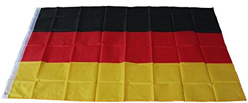 Deutschland Flagge mit Metall Ösen, 150×90 cm Groß, Deutschland Fussball EM 2024 Europameisterschaft Fanartikel, Schwarz Rot Gold Deutsche Flagge