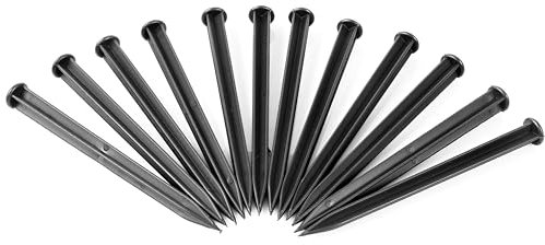 Outdoor Garden Pegs for Membrane, Mesh, Fleece, and Edging, 20-Pack, Heavy-Duty Plastic Landscaping Stakes, Anti-Pull Gardening Anchors, Universal (Edging Pegs 18cm, 20)