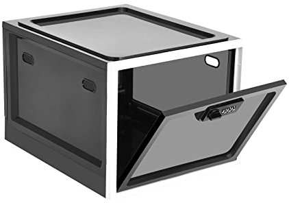 Nastopee Lockable Medicine Storage Box, Lockable Box, Transparent Storage Boxes for Medicine/Phone/Food, Collapsible Lock Box for Home School and Office Safety