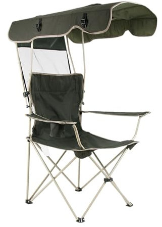 Silla de camping portátil F con toldo y portavasos, silla de playa ligera de tela Oxford para pesca, bocetos, barbacoa, al aire libre, sillón para viajes y ocio