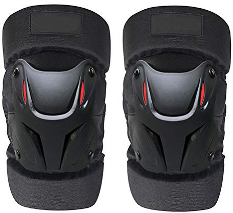 Rodilleras, 1 par de rodilleras, diseño de articulación ergonómica ajustable, rodilleras para motocicletas, monopatín (negro)