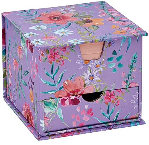 Design By Violet Aurora Memo Cube – Peach Sticky Notes with Floral Cube – 300 Sheets of Paper for Daily Notes, Reminders, and to-Do Lists