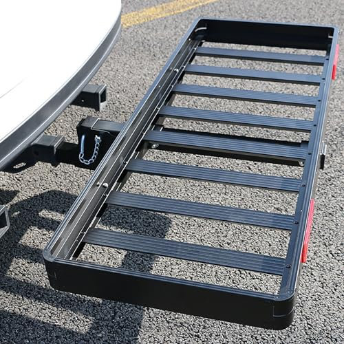 ERSINIAN Portaequipajes de Enganche de Aluminio, Cesta portaequipajes para SUV, camión, Coche, Furgoneta, Capacidad de 226 kg/500 LB, vástago Fijo de 5 cm/2 Pulgadas