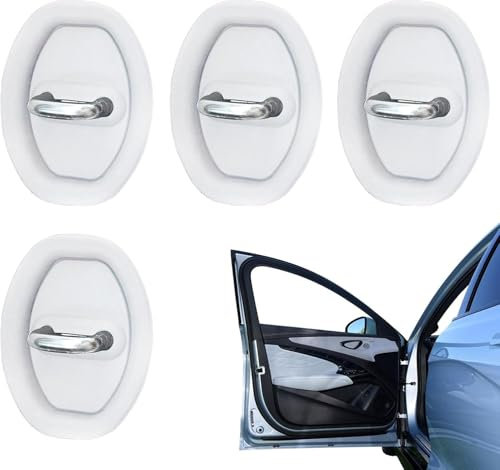 ZSGHRZ Auto Türschloss Abdeckung für Ford Ka Mk2, Gummi Autotürschloss-Abdeckung Schutzabdeckung Türschlossabdeckung Schnalle Zubehör,B/White