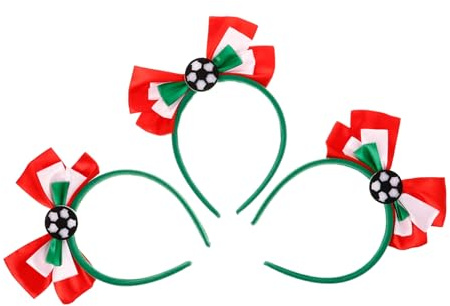 Veemoon 3stücke Fußball Mit Grün-weiß-rotem Schleifen-knoten Sportliches Haarschmuck-accessoire Für Fußballfans Jungen Geeignet Für Sportpartys Und Fußball-events
