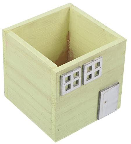 TOYANDONA Pot De Fleurs en Bois Rustique pour Jardinière D'intérieur Et Rebord De Fenêtre, Bac à Plantes Compact Jaune, Support Décoratif pour Succulentes Et Plantes Artificielles