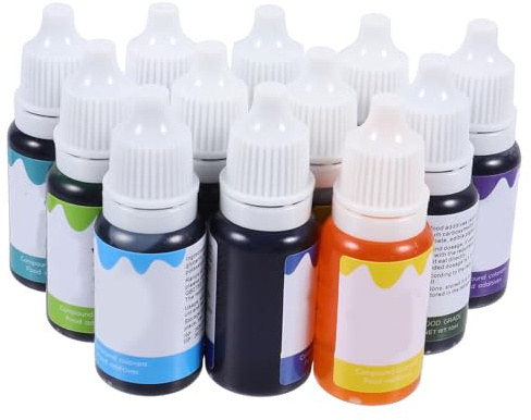 ARTSEWPLY Plant-based Lip Gloss Pigment Set 12 Bottles Cool Green Shades 13#-24# DIY Cosmetic Pigment for Lip Gloss Coloring for Makeup Enthusiasts