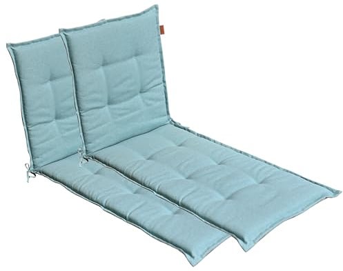 LILENO HOME Sonnenliege Auflage als [2er Set - Rollliege] in Grün | Gartenliegen Auflage perfekt für Strandliege - Polster für Gartenliege (188x60x5cm) BAR