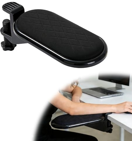 Armauflage Schreibtisch,Armlehnen Polster 180° verstellbare Computer-Schreibtischverlängerung für Armlehnen oder Schreibtische (schwarz)