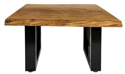 H. Pawlik GmbH Massivholz Couchtisch 70x70 aus Eiche | Beistelltisch Wohnzimmertisch | hochwertige & handgefertigte Eichenplatte mit natürlicher Baumkante