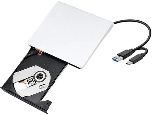 Mlifleue External DVD Drive for Laptop, Portable USB 3.0 Type-C CD Burner, High Speed CD Reader Rw Writer DVD Reader for Laptop, Desktop, Pc, Mac, Ios, Windows 11/10 / 8/7 / Xp/Linux/Vista