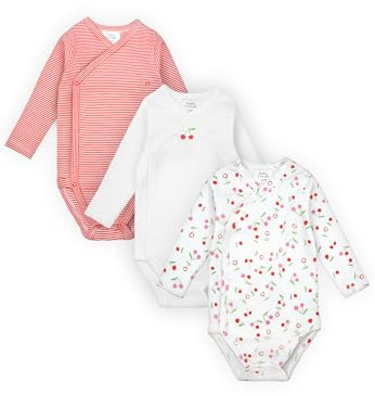 Stellou & friends Baby Body, 100% Bio-Baumwoll Wickelbody 3er MultiSet, kuschelweiche und hochwertige Kinder Kleidung für Jungs und Mädchen, Langarm & Kurzarm-body, OEKO-TEX 100 Zertifiziert