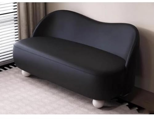KIBONCY Sofa Loveseat Mid Century 2-Sitzer-Sofa, Couch, Sofas for Wohnzimmer, Retro-Kleinwohnung, armloses kleines for, kleinen Raum, Wohnheim, Büro, Schlafzimmer(Black,150x60x70cm)
