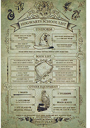 Wizarding World Harry Potter 'Hogwarts Liste Schule' Maxi Poster,61 x 91.5 cm