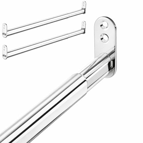 SOTECH 2 x Schrankstange Chrom oval ausziehbar von 400-600 mm | Kleiderstange Teleskop-Schrankrohr