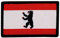 Café Viereck ® Bundesland Patch Berlin Flagge Gewebt mit Klett – 6 cm x 3,7 cm
