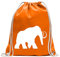 Kiwistar - Turnbeutel - mandarin - Mammut Rüsseltiere Elefant - Fun Rucksack Sport Beutel Gymsack Baumwolle mit Ziehgurt