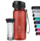 720°DGREE Gourde d'Eau 650ml “uberBottle“ +Fruit-Infuseur, crystalClear - Sans BPA, Anti-fuite - Bouteille, water bottle idéale pour Enfants, École, Sport, Randonnée, Camping, Université, Voyage