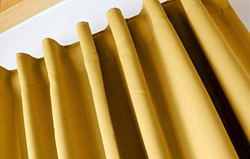 NOVUM fix Gardine Vorhang für Verdunkelung & Thermoeffekt *Curry* verdeckte SCHLAUFEN XXL bis 350cm hoch * Blickdicht & lichtundurchlässig (145x225cm(BxH))