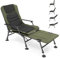 Bonnlo Professional Foldable Fishing Chair, Outdoor Heavy Duty 180° Reclining Camping Chair with Footrest, Patio Hiking/Beach/Picnic Chairs with 350 LBS Weight Limit (Extended)