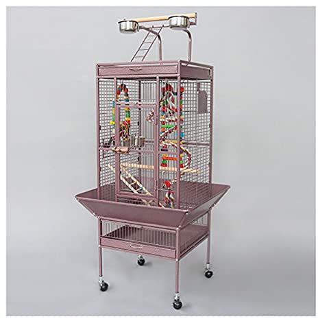 Vogelkäfig Interaktiver Rack und bewegliche Papageikäfig mit Zuchtkasten, geeignet für Kanarien, kleine Papageien, Finken, Lovebirds und Sittiche Vogelkäfig Groß (Color : A)