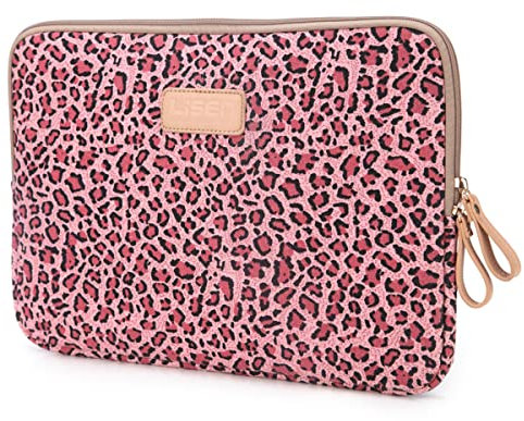 fdsmall Laptoptasche Schutzhülle Wasserdicht Neoprene, Laptop Sleeve Case Laptophülle Notebook Hülle Tasche für Acer/Asus/Dell/Lenovo/HP/Samsung (Leopard rot, 15,6 Zoll)