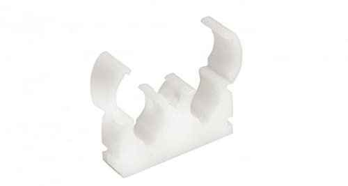 Talon Wrap Over Hinged Double White Pipe Cable Clip 15 mm Multiple Quantities (15)