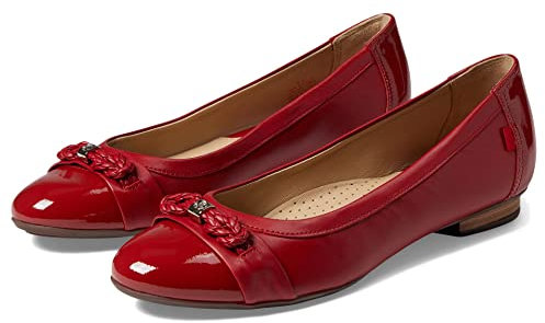 Marc Joseph New York Park Ave Dress Flats für Damen – Obermaterial aus Kalbsleder – Eingespritzte Gummisohle – Schlupfschuh, Red Nappa/Patent, 37 EU