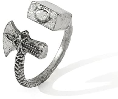 Thor Axe Storm Axe Metal Ring Movie Superhero Men's Open Ring Jewelry Accessories Punk Jewelry Fans Gift