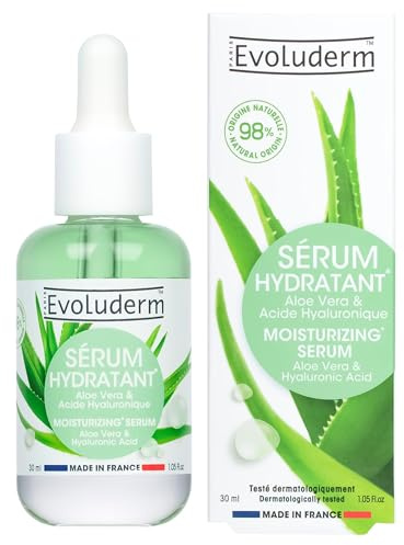 EVOLUDERM – Sérum Hydratant à l’Aloe Vera - 30 ml - 98% d’Origine Naturelle - Végan - Fabrication Française