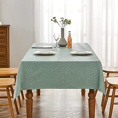 Tischdecke in Grün 140 x 240 cm, schmutzabweisend, mit Jacquard | Rechteckig, wasserabweisend，bügelfrei, waschbar, Restaurant, Küche, Party, Dekorativ, Weihnachten, Neujahr, Café, Garten
