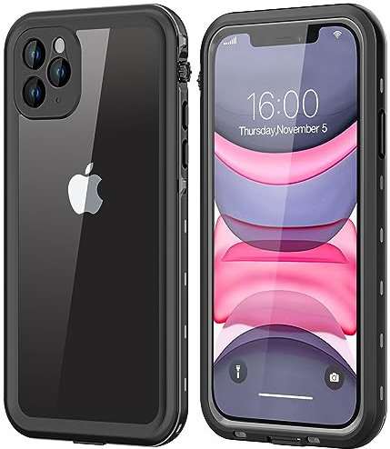 CASELIVE for iPhone 11 Pro Max Waterproof Case with Built in Screen Protector, Shockproof Dustproof Heavy Duty 360° Full Body Protective Phone Case for iPhone 11 Pro Max 6.5'' Black