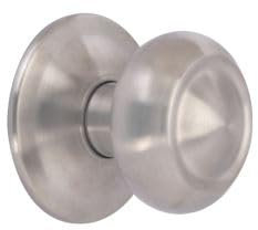 Emuca - Pomo para puerta de entrada, Modelo Fedora, Tirador Ø70mm para puerta principal, Acero inoxidable, Níquel satinado