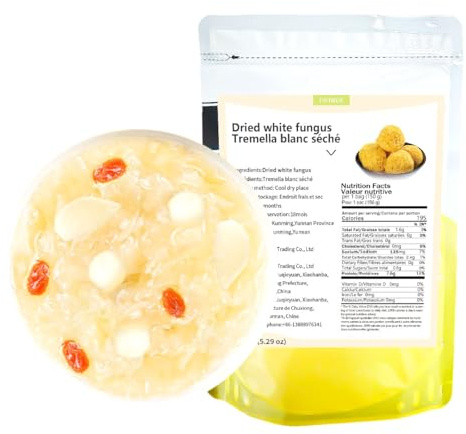 Dried White Fungus Mushrooms 150g | Dried White Fungus,It can be Used with red Dates, Medlar, Lily, Rock Sugar to Cook Congee
