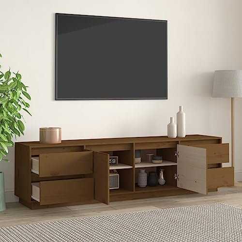 FENLAX Mueble para TV Muebles TV Salón Mesa para TV Stand Soporte pie TV 176x37x47,5 cm Marrón Miel