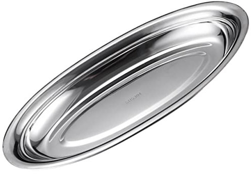 TOPBATHY Bandeja Inoxidable Plato Para Pescado Al Vapor y Frutas Resistente Al Calor Para Casa y Restaurantes