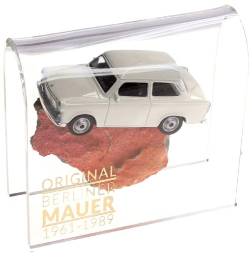 United1871 Trabant auf ORIGINAL Berliner Mauer-Stein | authentisches Stück mit Echtheitszertifikat | Trabi DDR | Handarbeit