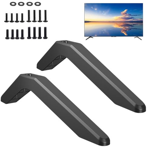 DAJASD Pied TV Universel, Pieds de Piédestal de Base TV Universels, Support TV Universel Compatible avec Plupart des Téléviseurs LED LCD de 32, 40, 49, 50, 55 Pouces, Pieds de Meuble TV avec Vis
