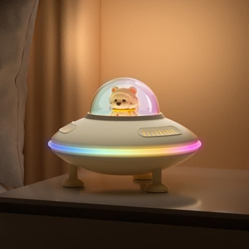 Bluetooth Speaker Wireless Speaker with Led Light Astronaut Night Light Kids with RGB Changing Gifts for Teenage Girls, Boys, Women,Kids Bedroom Decor Small Speaker for Indoor,Outdoor,Party (Beige)