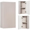 Lomadox Badezimmer Hängeschrank 30 cm Kaschmir beige gerillte Front Wandschrank Badschrank 1-türig B/H/T ca. 30/57/19 cm
