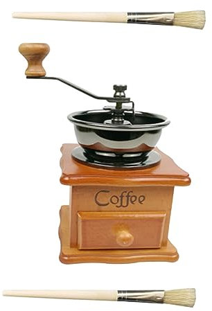 SHOWERORO Mulino A Manovella in Legno Per Cereali Macinacaffè Manuale Decorativo Portatile