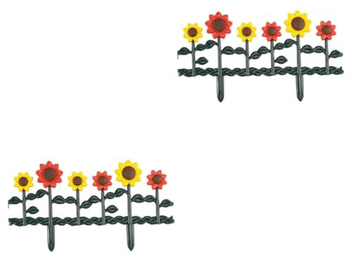 Yardwe 2 Stück Sonnenblumen Zaun Sonnenblume Dekorationen Für Den Außenbereich Dekoration Für Beet Rasen Garteneinfassung Umrandung Umrandung Für Den Außenbereich Villa