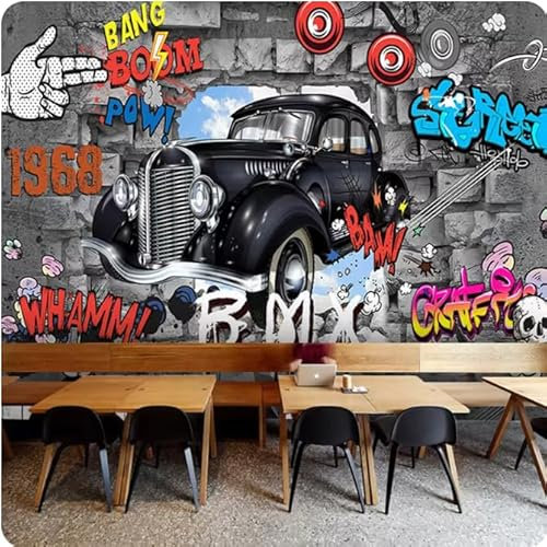 XDOUBAO Papier peint 3D en brique, graffiti, décoration murale pour chambre à coucher, restaurant, papier peint 3D, 3D, 400x280cm