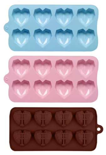 Moules En Forme De Cœur 3 Pièces, Moules À Chocolat, Moules En Silicone, Accessoires De Pâtisserie, Moules À Bonbons, Moules À Dessert