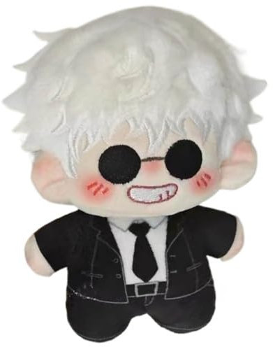 10Cm JJKS Plüschtiere Anime JJKS Figur SatoruGojo GetoSuguru Plush Toys Niedlich Plüschpuppe Gojo＆Geto Geburtstagsdeko Doll (Weiß)