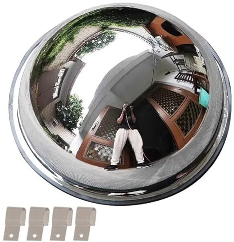 WXXSHGDW Espejo Convexo Redondo, 60cm 80cm Espejo Garaje Espejo Vigilancia, Espejo de Seguridad Ángulo de Visión de 360°, para Almacén, Oficina, Estacionamiento(60cm/24in)
