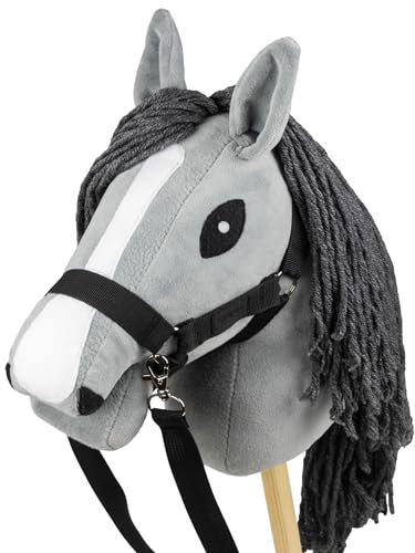 SKIPPI Hobby Horse Graues, Halfter und Zügeln im Set, A5 Pferd