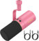 TONOR Microfono Dinamico USB/XLR per Podcasting con Supporto per Tavolo, PC Gioco Streaming Microphone, 3.5mm jack, Pulsante Mute, per Canto, Regisrazione, YouTube, Gaming, ASMR, Rosa, TD520
