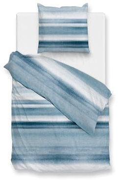 Zo!Home Bettwäsche »Renforcé« 100% Baumwolle | Reißverschluss | 135x200 & 80x80 | Numby | Streifen, blau, weiß